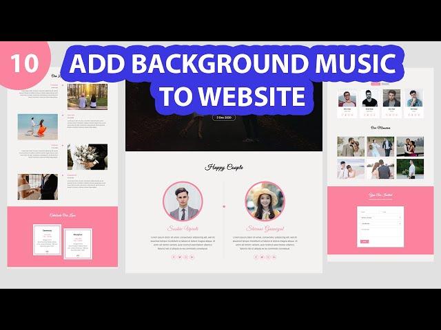 Add Background Music To Website |  Wedding Planner Website using Html Css & Jquery | Part 10