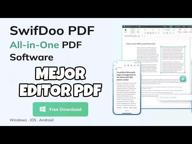 EL MEJOR EDITOR DE PDF MAS COMPLETO CON IA 2024 | SWIFDOO PDF EN ESPAÑOL PARA ANDROID, PC, IPHONE