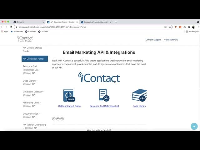 Convertri Help - How to Integrate iContact