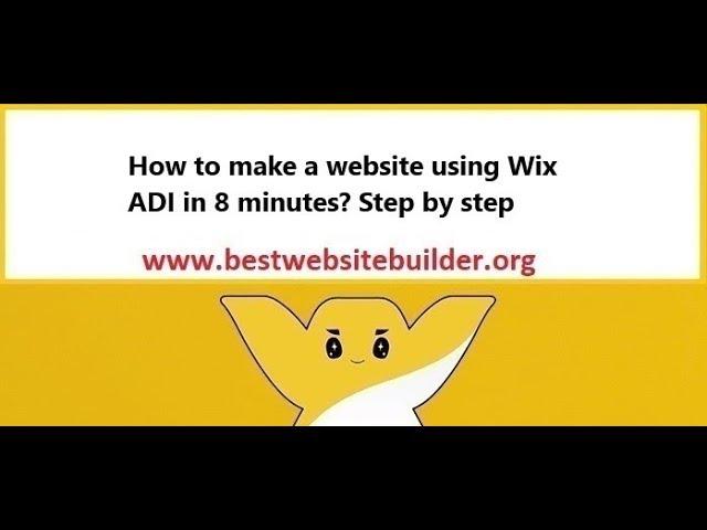 How to make a website using Wix ADI in 8 minutes? Step by step