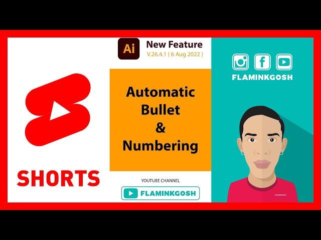 Automatic Bullet & Numbering Feature in Illustrator Update 6 August 2022  #flaminkgosh