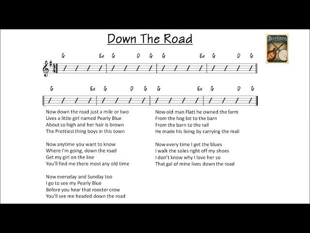 Down The Road  - bluegrass backing track G