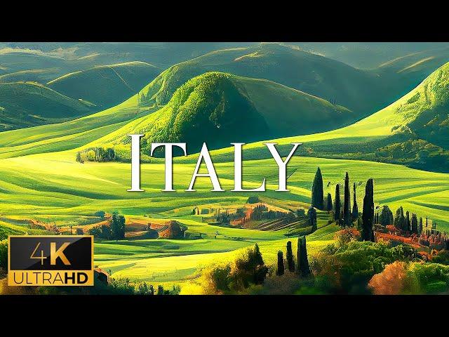 FLYING OVER ITALY (4K Video UHD) - Calming Music With Stunning Beautiful Nature Film For Relaxation