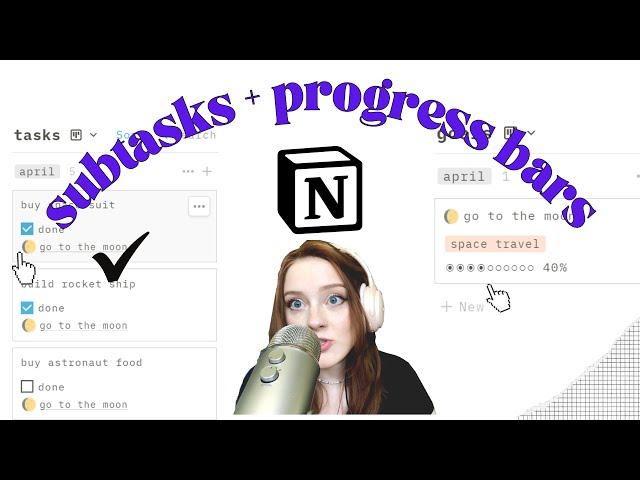 how to create a notion progress bar (+ subtasks!)