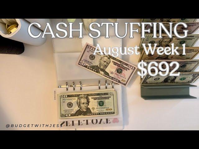 Cash Envelope Stuffing | August Week 1 | $692 | Cash Envelopes | Sinking Funds | GIVEAWAY ANNOUNCED