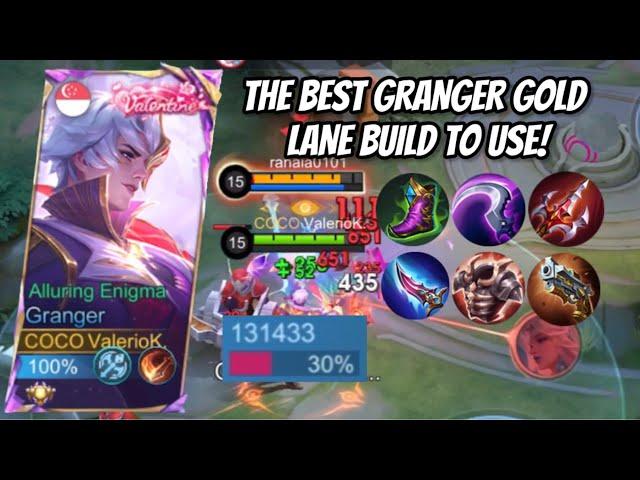 ONE HIT! DEAD! HERE’S THE BEST GRANGER GOLD LANE BUILD TO USE! | Valesmeralda | Mobile Legends