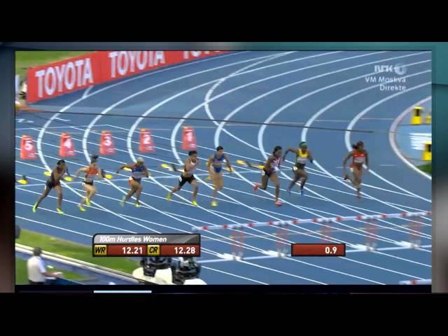 Moscow 2013 Women 100M Hurdles Semi Final 1 Tiffany Porter 12.63