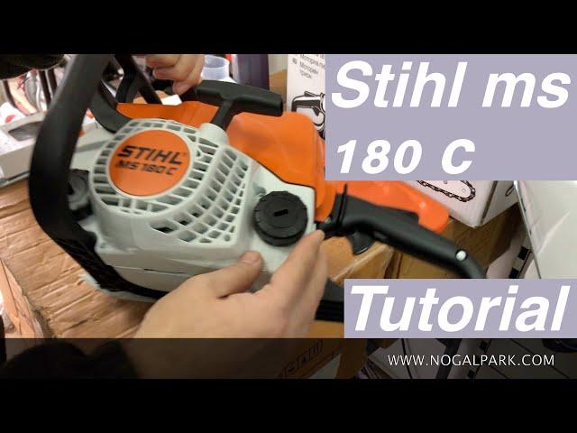 Motosierra STIHL MS 180 Comfort Tutorial , unboxing y review .Armado y como Encender una Motosierra.