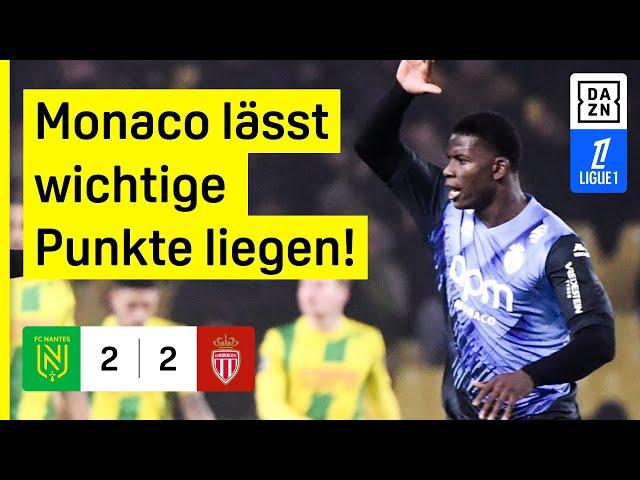 Dominante Monegassen verpassen Anschluss an Marseille: Nantes - Monaco | Ligue 1 | DAZN Highlights