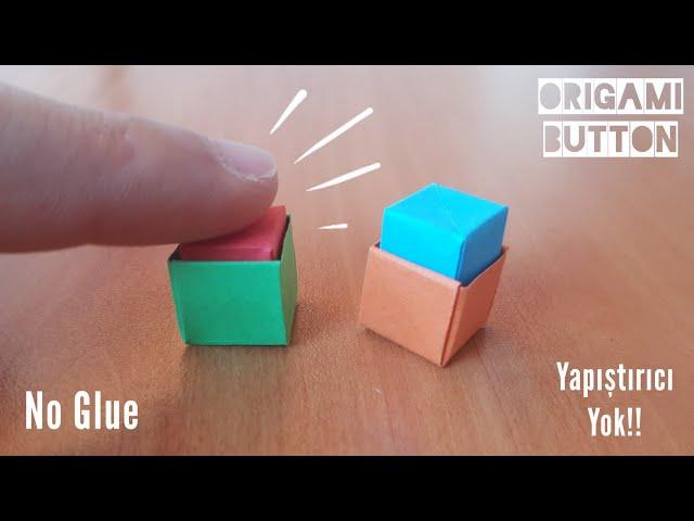 How to make MINI origami BUTTON TOY NO GLUE [ origami pop it, origami fidget toy ]