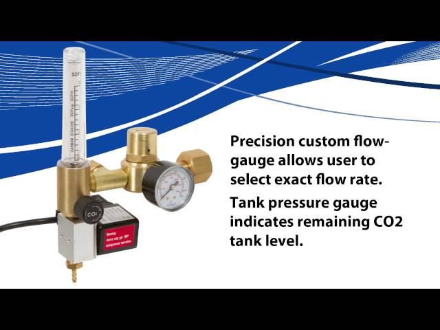 Sentinel GPS CO2 REG Regulator with flow-gauge, solenoid valve and power cable