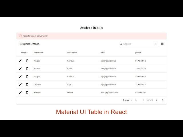 Material UI Table in React | How to use Material Table in React JS