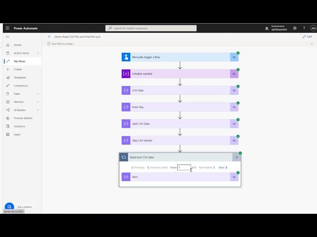 Power Automate - How to read CSV file and find the sum filtered by column name?