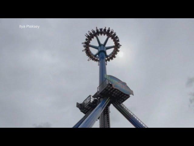 Crews rescue 28 people trapped dangling upside down high up on Oregon amusement park ride