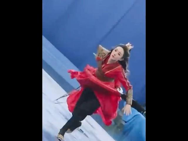 The acrobatics that go into filming.  Zhao Liying - Legend of ShenLi