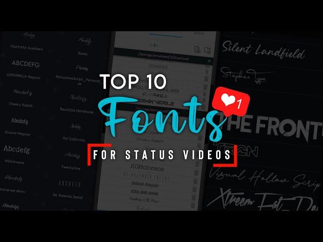 Top 10 Fonts For Status Video | Best Fonts For Editing | 2021 Best Font Free Download | CreativeRaj