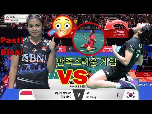 Hampir DIKALAHKAN‼️ An se young(KOR) vs TUNJUNG(INA) Di Singapore Open 2024 | SEMI FINAL |