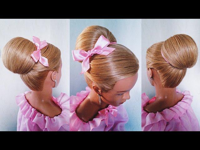  Прическа на выпускной в садик  Гладкий Высокий Пучок   Elegant High Chignon  LOZNITSA