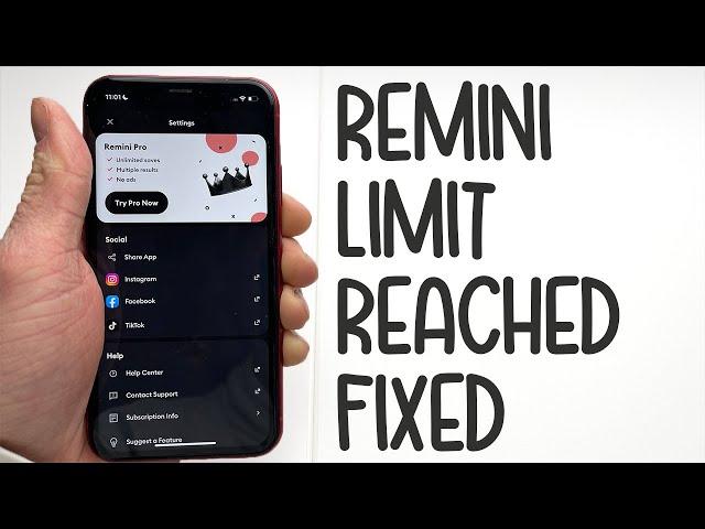 How To Fix Remini App Limit Reached Problem