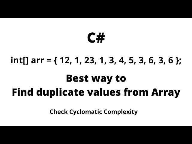 How to Find or Get Duplicate Values from Array in C#?