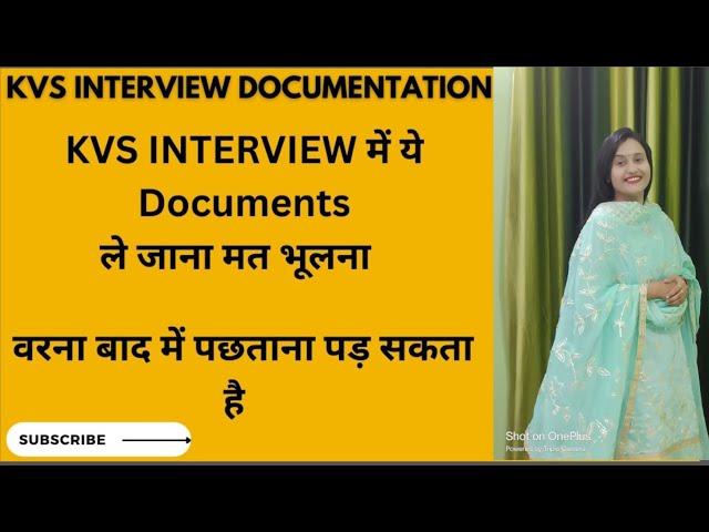 KVS interview document verification|kvs interview documents required