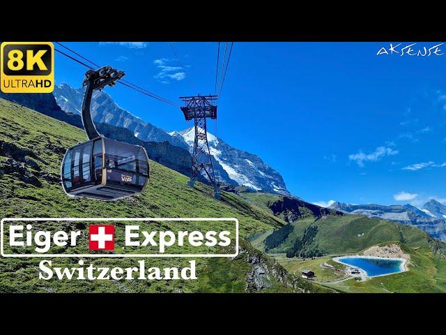 [ 8K ] Eiger Express Grindelwald Switzerland - Tricable Gondola - Return Trip - 8K UHD Video