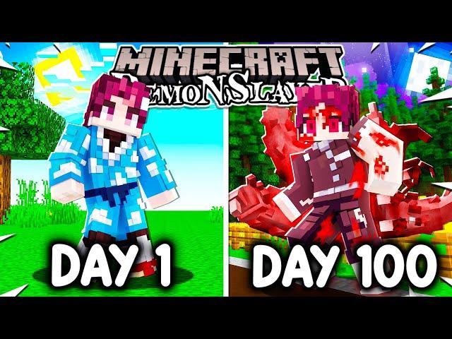 I Survived 100 DAYS as a DEMON in Demon Slayer Minecraft!