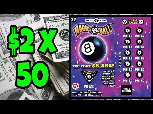 $100 OF MAGIC 8 BALL MD LOTTERY SCRATCH OFF TICKETS #scratchers #scratchofftickets #lottery