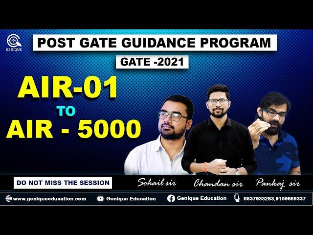 POST GATE GUIDANCE PROGRAM || GATE - 2021 ( AIR -01 TO AIR - 5000 ) | LIVE 26 MAR. @09:00 PM