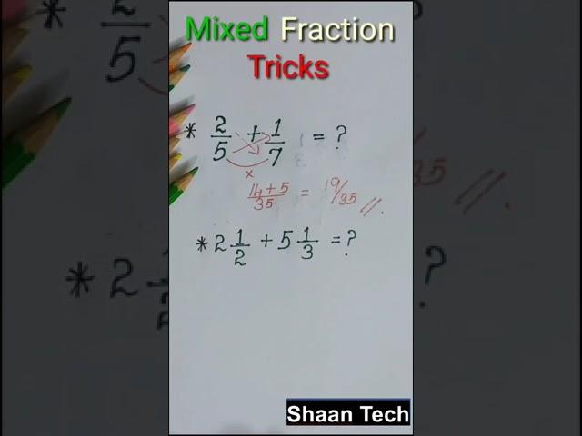 Maths Shorts/mixed Fraction Tricks/All Fraction Tricks in One vedeo#maths#shorts #fraction#tricks