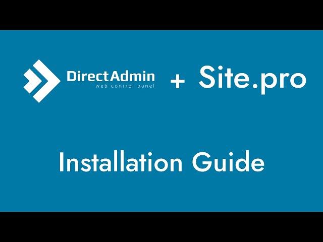 DirectAdmin Website Builder — Site.pro plugin installation guide