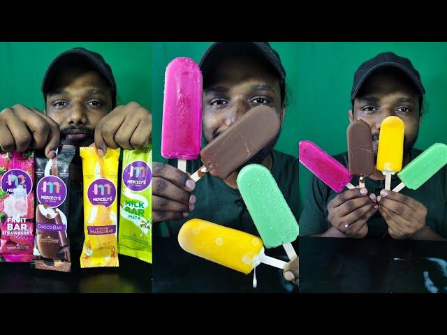 strawberry mango pista ice cream mukbang ASMR