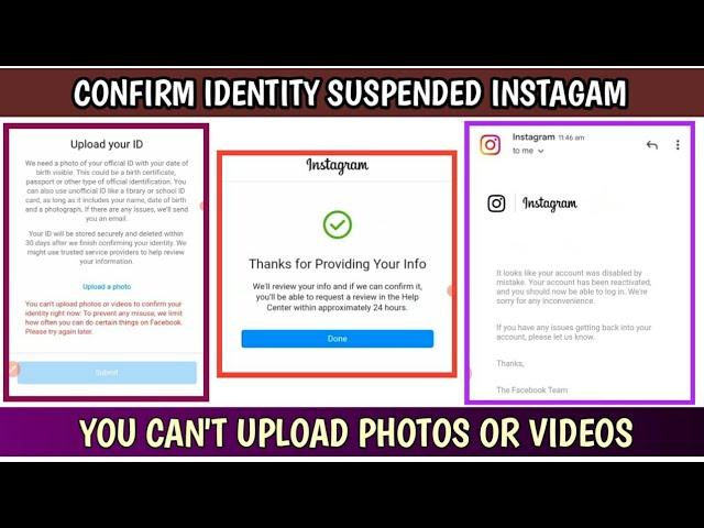 Underage Instagram Suspended Account Problem|You Cant Upload Photo Or Video To Confirm Identity 2023