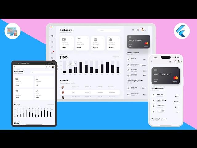 Flutter Responsive Dashboard | Flutter Web App Responsive Design Tutorial