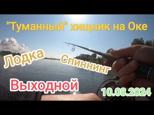 Ловля спиннингом с лодки на Оке. Супер активный клев в тумане под выстрелы!!!)))