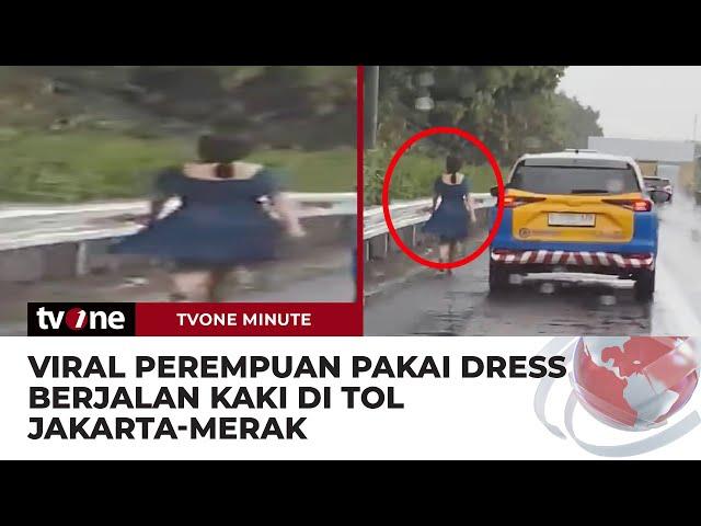 Perempuan Jalan Kaki di Tol Jakarta Merak Ditemani Mobil Patroli | tvOne Minute