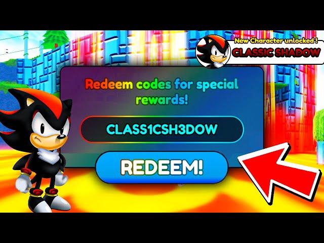 Trying Secret Codes in Sonic Speed Simulator.. Free Classic Shadow?! (Roblox)