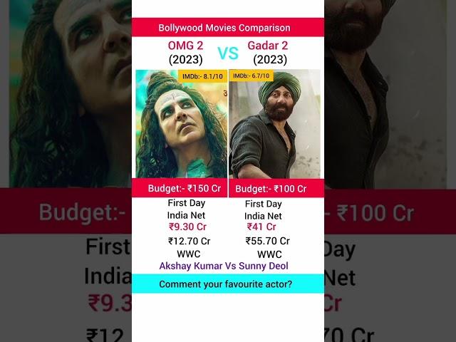 OMG 2 Vs Gadar 2 Movie Comparison | First Day Box Office collection | #omg2 #gadar2 #sunnydeol