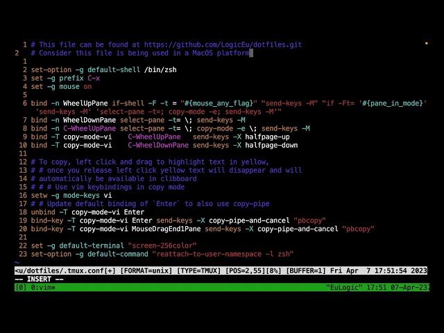 Dotfiles - tmux.conf - Tmux configuration file