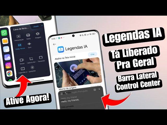 Inédito! Liberou Pra Geral! Legendas IA Recurso Premium No seu Xiaomi Sem Root - Instale Agora