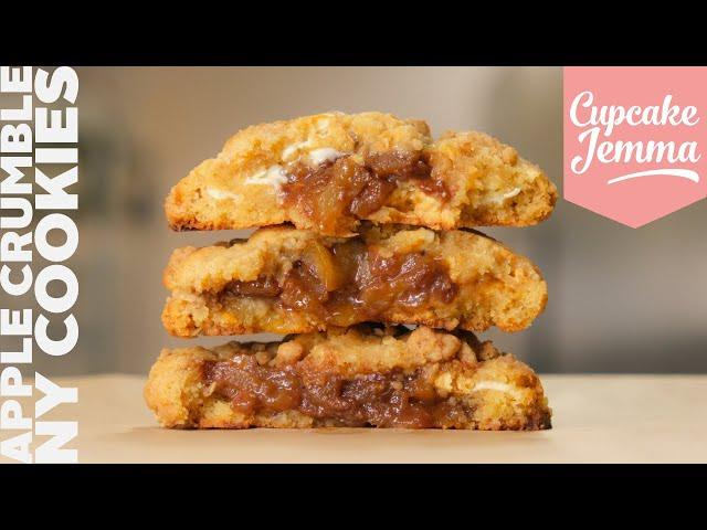 Apple Crumble New York Cookie Recipe & Tutorial | Cupcake Jemma