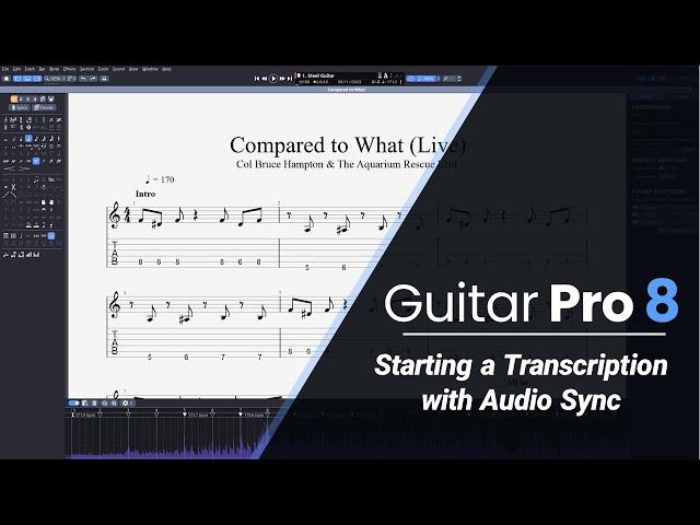 Guitar Pro 8: Starting a Transcription with Audio Sync