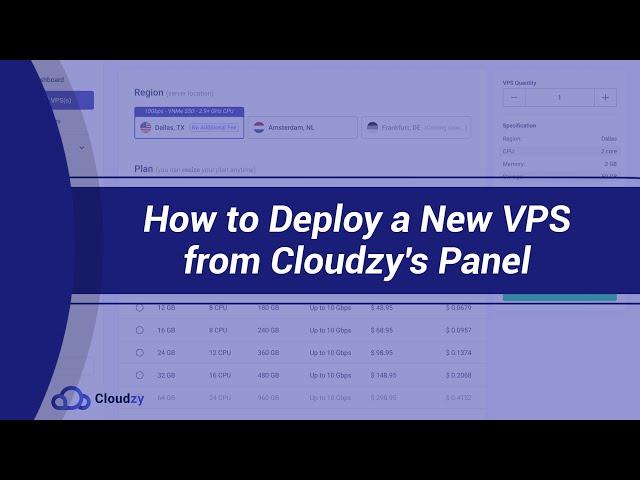 How to Deploy a New VPS from Cloudzy Panel