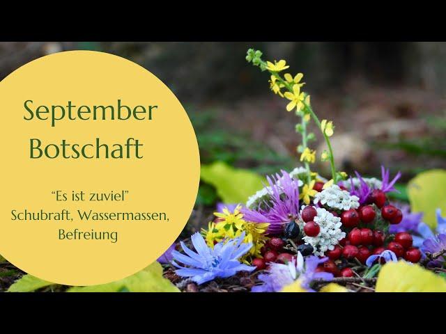 September Botschaft   „Es ist zuviel“ - Schubkraft - Wassermassen - Befreiung