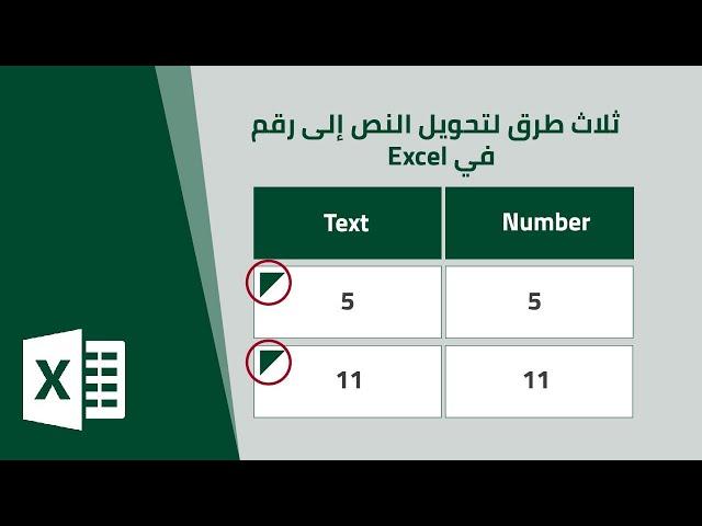 ثلاث طرق لتحويل النص إلى رقم في الاكسل | Convert Text to Number in Excel
