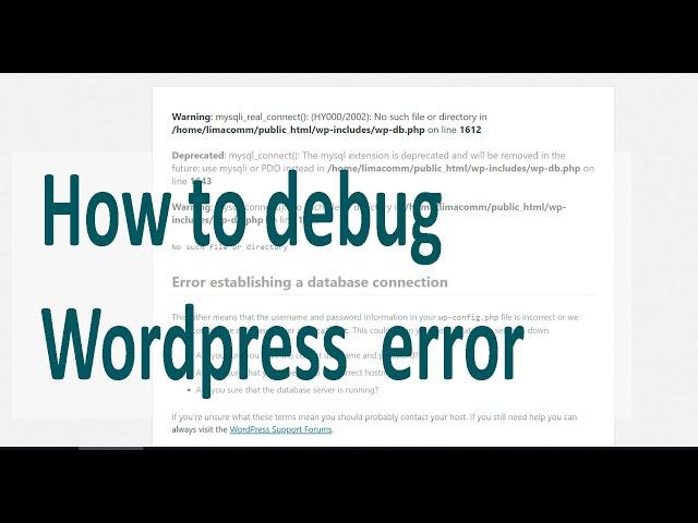 Debug Wordpress Error messages