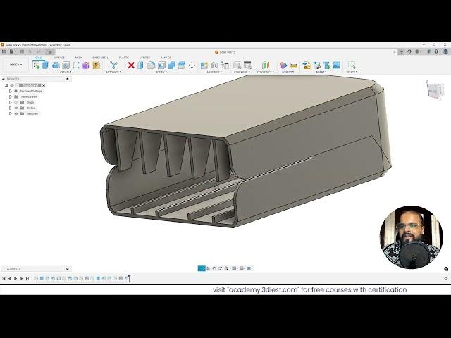 Adding Ribs using Web tool in Top Body | Fusion 360 course for Beginner | Part 11