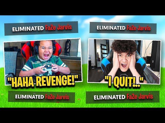 My Little Brother Stream Sniped FaZe Jarvis until he RAGE QUIT FORTNITE