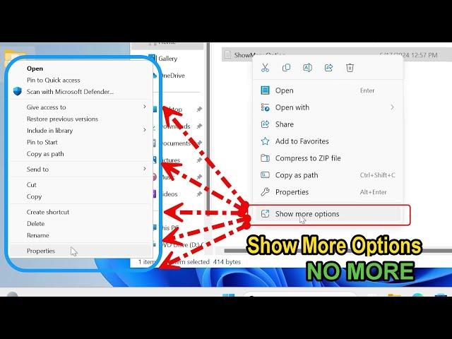 Restore Classic right click context menu for Windows 11 Bypass or Disable "Show More Options"