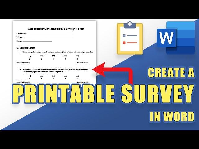 [TUTORIAL] Create a Printable SURVEY or QUESTIONAIRE in Microsoft WORD (easily!)